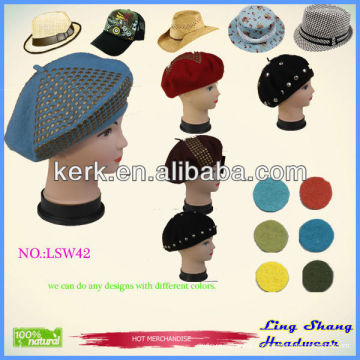 Sombrero vendedor caliente de las lanas, sombrero de fieltro de las lanas de las señoras, LSW42